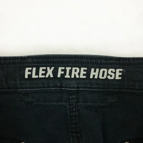 Duluth Trading Co Flex Fire Hose Cargo Pants Mens 36x32 (35x29) Black Utility - Picture 3 of 11